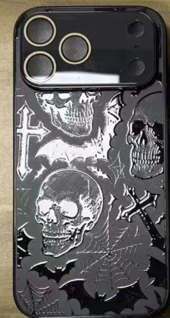 Blue Magnetic PMMA Case with Floral Design and Sublimation Craft for 17/16/15/14/13/12 Pro Max Phone Cover