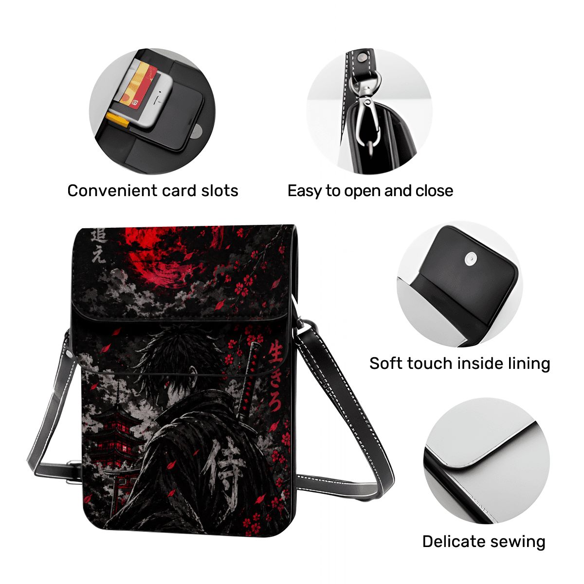 Leather Cell Phone Purse With Shoulder strap