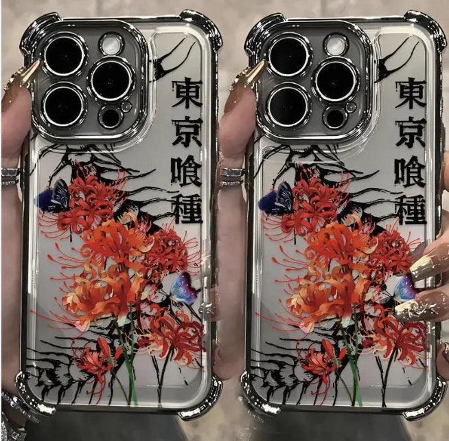 Tokyo Style for Phone Cover Blue Magnetic PMMA with Sublimation Print and Flower Design Magnetic Ring Holder