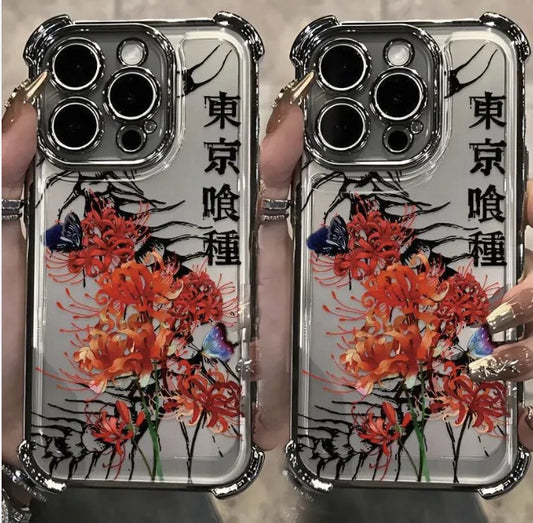 Tokyo Style for Phone Cover Blue Magnetic PMMA with Sublimation Print and Flower Design Magnetic Ring Holder
