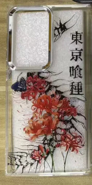 Tokyo Style for Phone Cover Blue Magnetic PMMA with Sublimation Print and Flower Design Magnetic Ring Holder