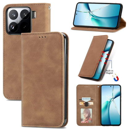 PU Flip Leather case Card Slots Phone Cover for Xiaomi 15/15 Pro/14T/14 Pro, for Redmi Note 14 Wallet Leather case