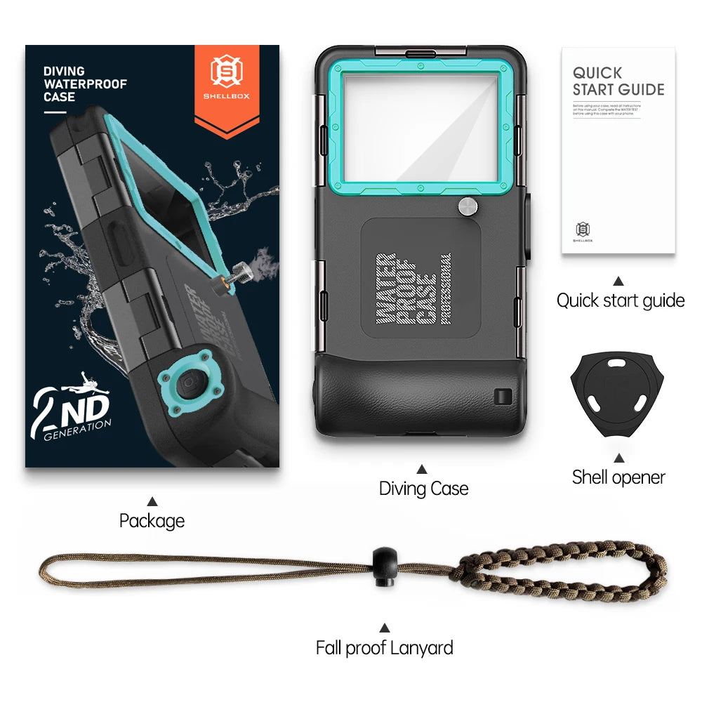 Multi-Functional, Durable, Waterproof, 15m/50ft, Universal 6.9 Inch Waterproof Phone Case, IP68, Professional Diving Photography
