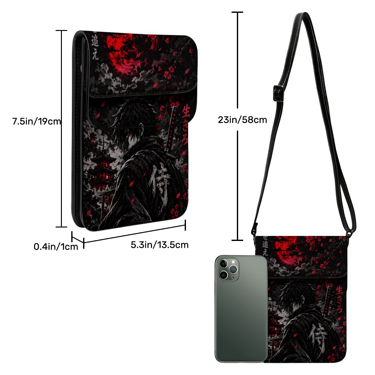 Leather Cell Phone Purse With Shoulder strap